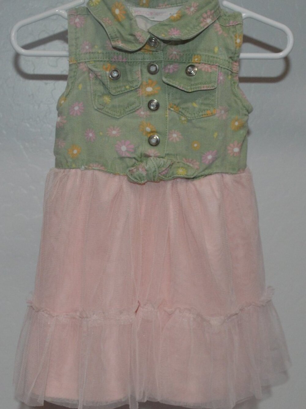 Girl's 24M Floral & Pink Tulle Dress Young Hearts